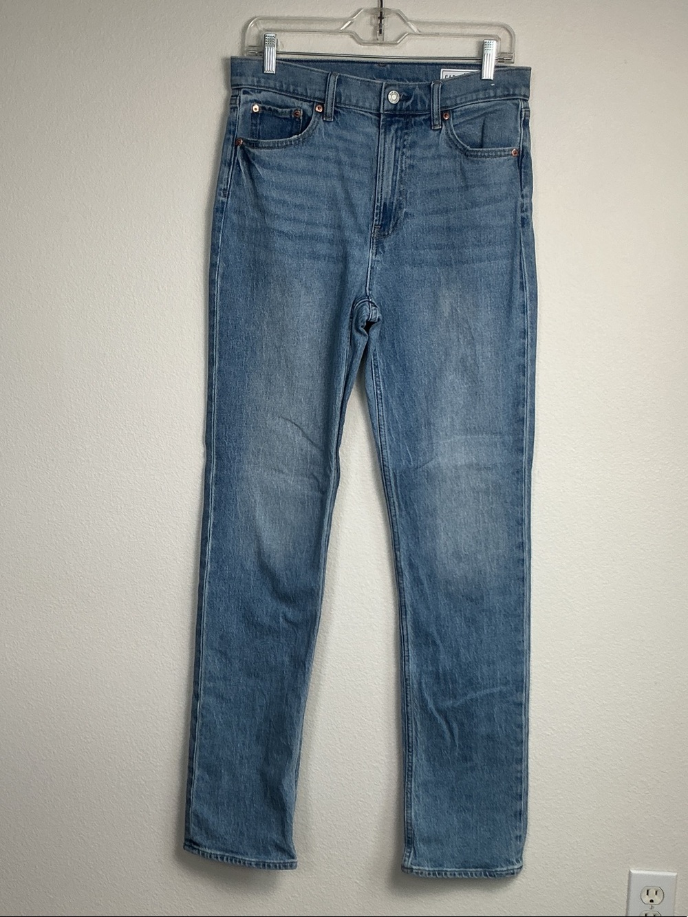 GAP '90s Straight High Rise Jeans Medium Indigo 29 / 8T Tall 728822 Pristine